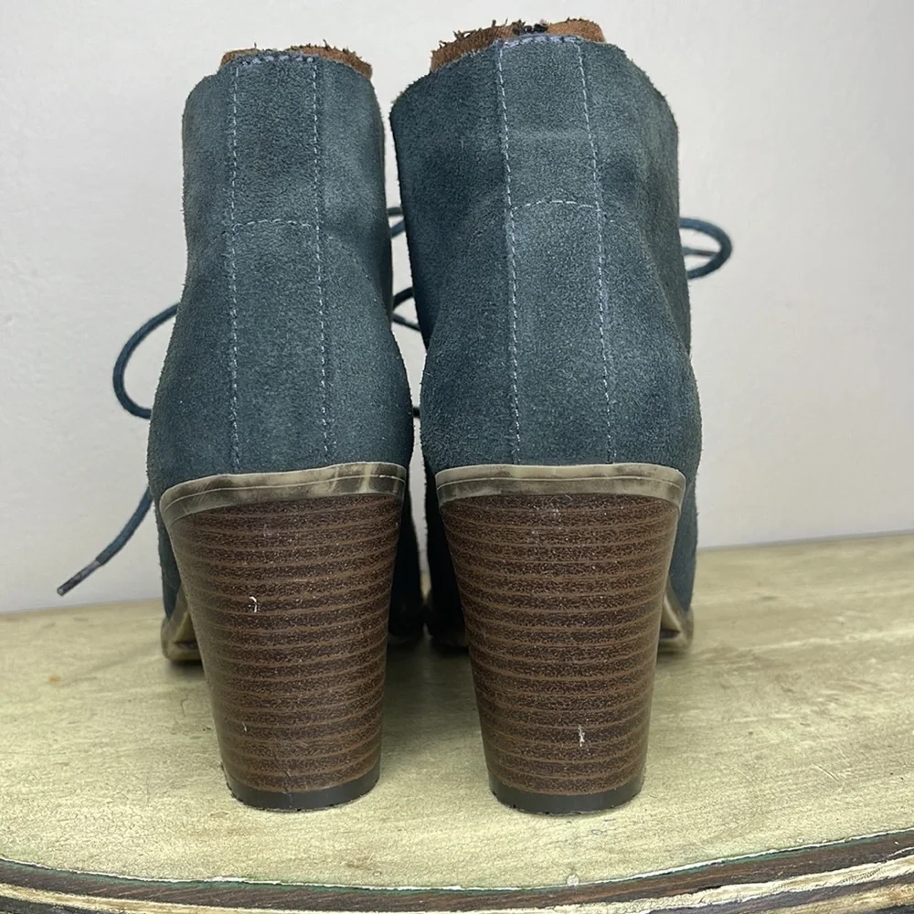 Ruff Hewn Cypress Leather Bootie With Stacked Heel Womens Size 8